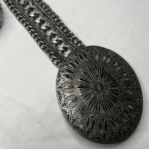 39” Dark Silver Metal Chain Adjustable Belt Necklace main image 4